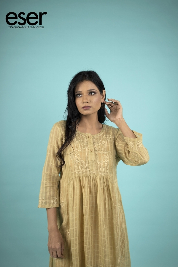 Mustard Kurta Patti Dress | Eser