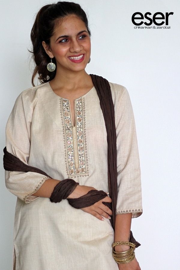 Zardozi Beige Kurta | Eser